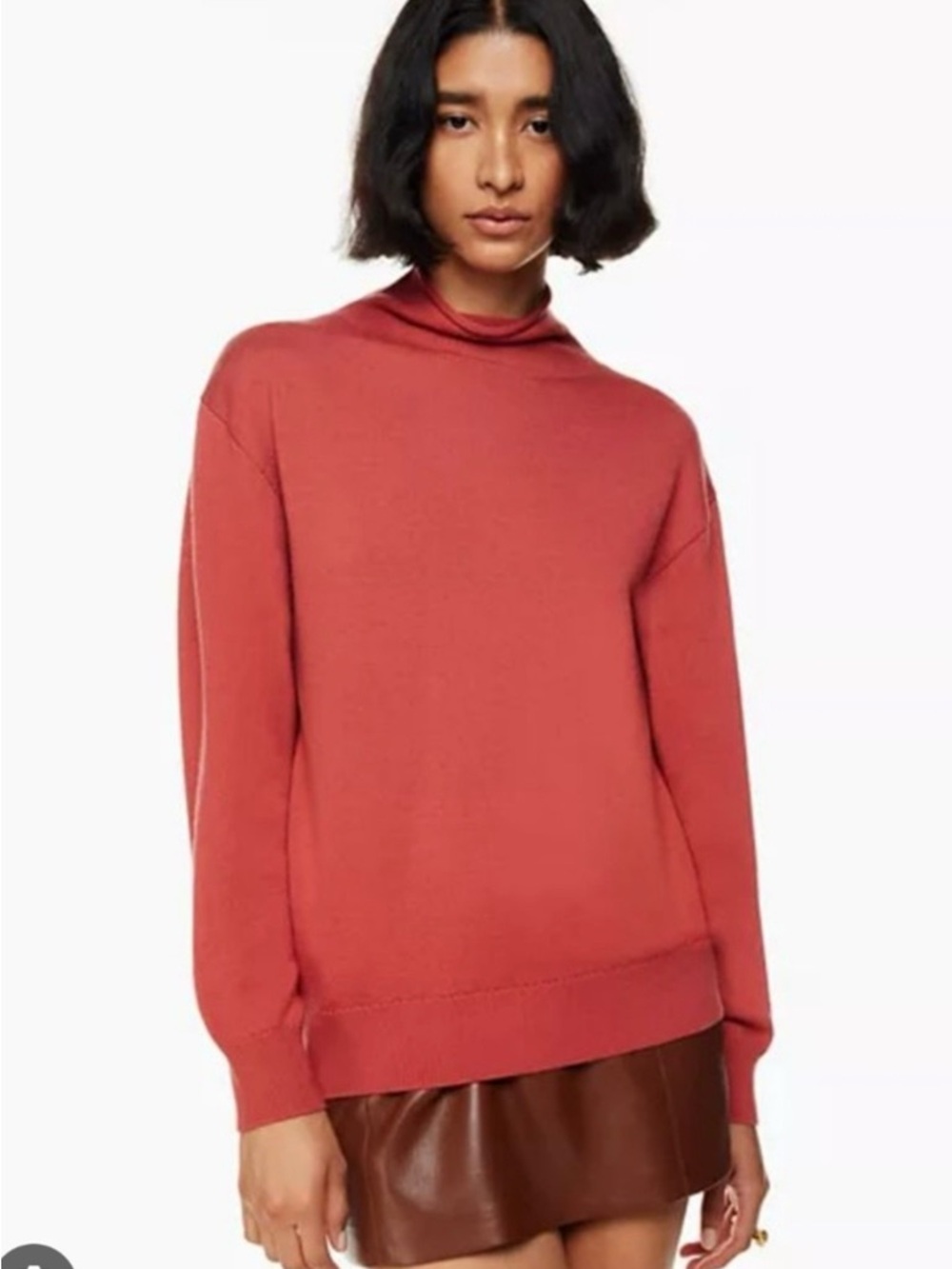 Wilfred Rosy Red Cowl-Neck Sweater